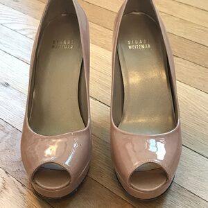 Stuart Weitzman peep toe platform pumps